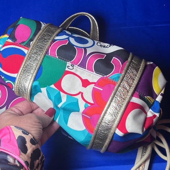 Coach Rare Poppy C Glam Signature Bag - Picture 5 of 9